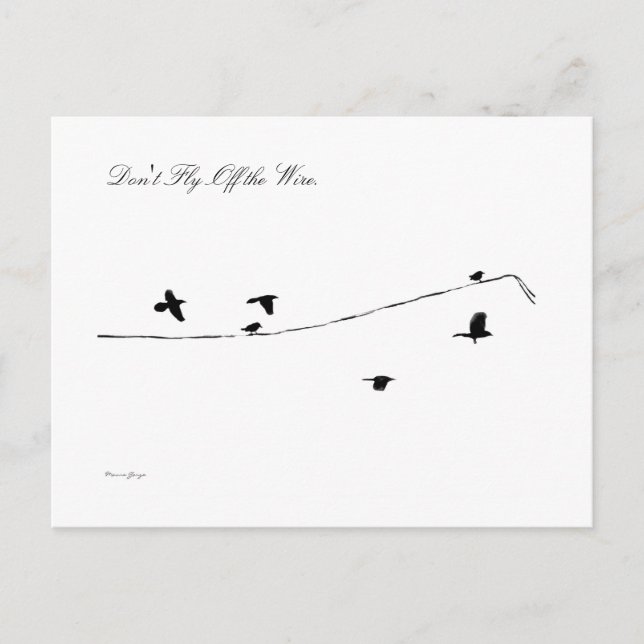 Carte Postale Ne vole pas sur le fil (Devant)
