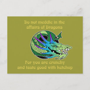Carte Postale Ne vous mêlez pas des affaires des dragons