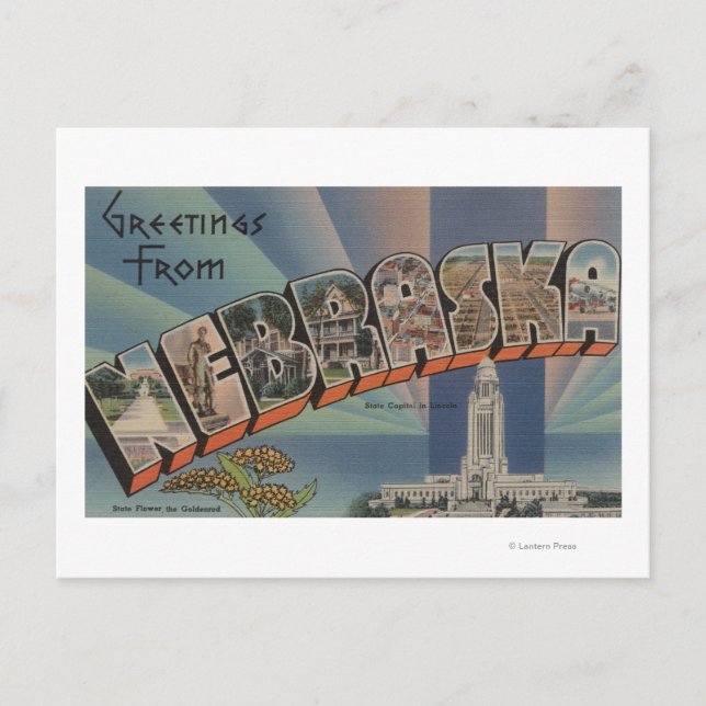 Carte Postale Nebraska (Capitale nationale/Fleur) (Devant)