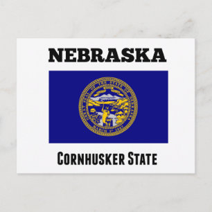 Carte Postale Nebraska, État Cornhusker, Drapeau