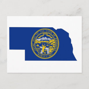Carte Postale Nebraska Flag Map