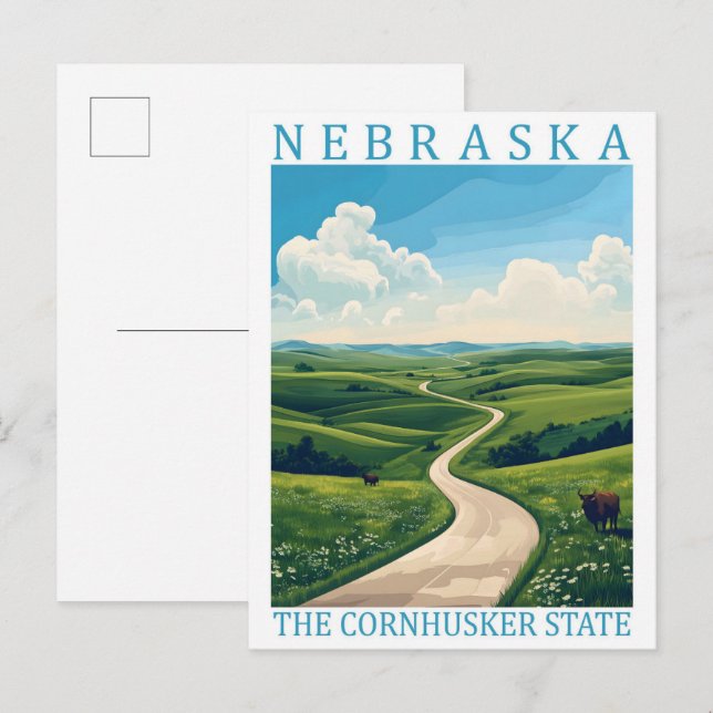 Carte Postale Nebraska l'État des Éplucheurs de Maïs USA Voyage  (Devant / Derrière)
