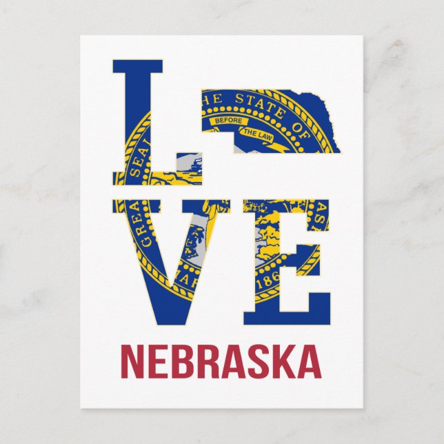 Carte Postale Nebraska USA State Love (Devant)