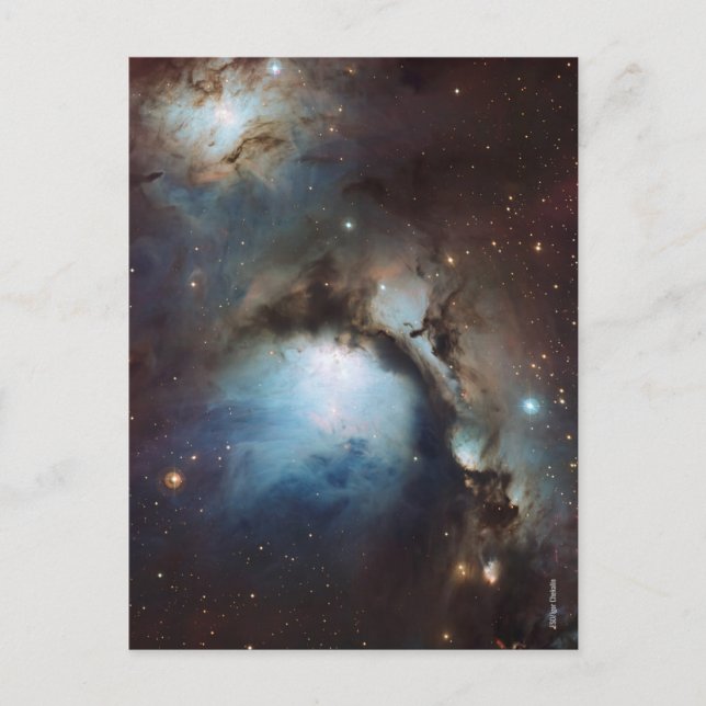 Carte Postale Nebula Orion Astronomie bleu brun ciel étoiles (Devant)
