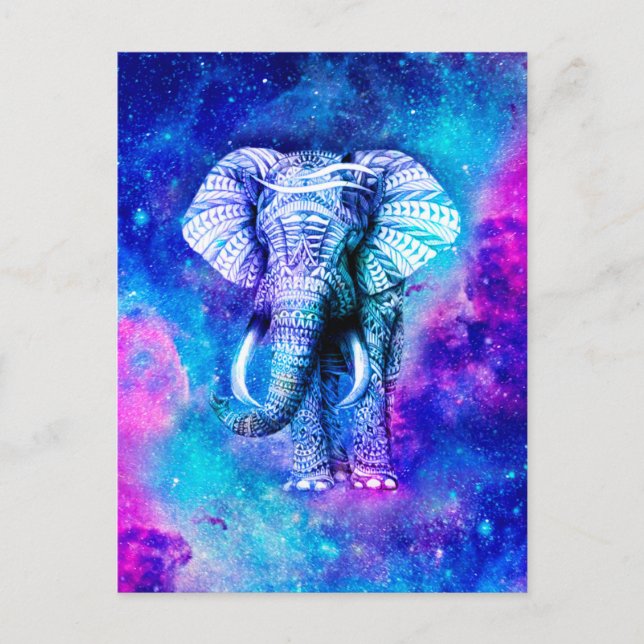 Carte Postale Nébuleuse de l'Éléphant Hipster Espace (Devant)