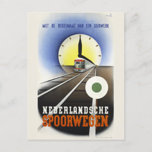Carte Postale Nederpayche Sporwegen Poster vintage 1939