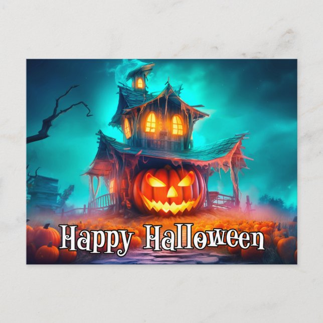 Carte Postale Nefaried Mad Citrouille | Bonne Halloween (Devant)