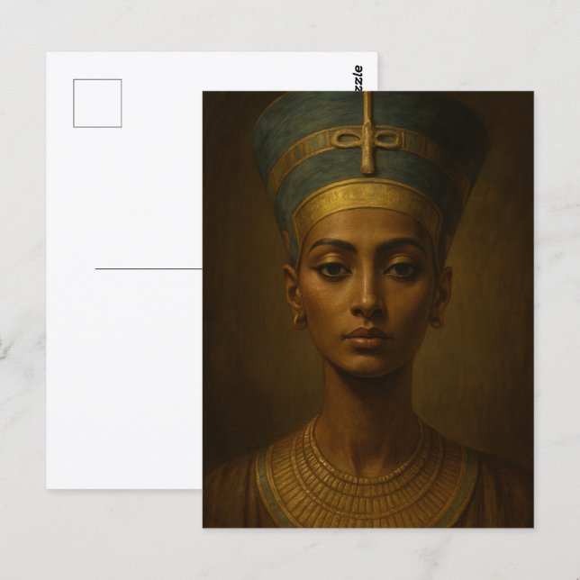 Carte Postale Nefertiti Vintage Style Art (Devant / Derrière)