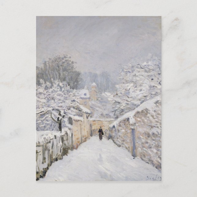 Carte Postale Neige à Louveciennes, 1878 (Devant)