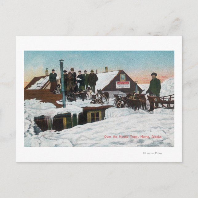 Carte Postale Neige au-dessus de la maison TopsNome, AK (Devant)