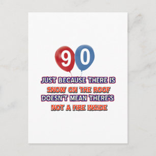 Carte Postale Neige de 90e année sur le toit conceptions d'anniv