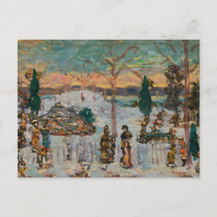Carte Postale Neige en avril par Maurice Prendergast, Art Vintag