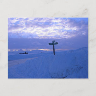 Carte Postale Neige et coucher de soleil