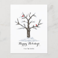 Neige Et Oiseaux Rouges Noël Joyeux