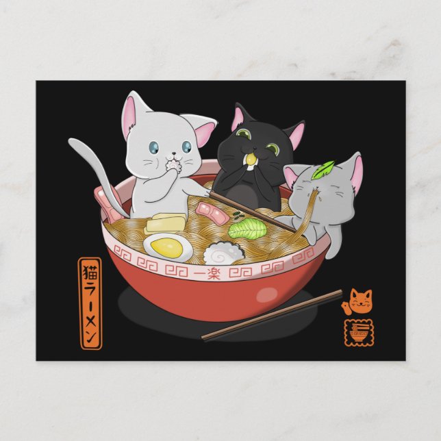 Carte Postale Neko Ramen (Devant)