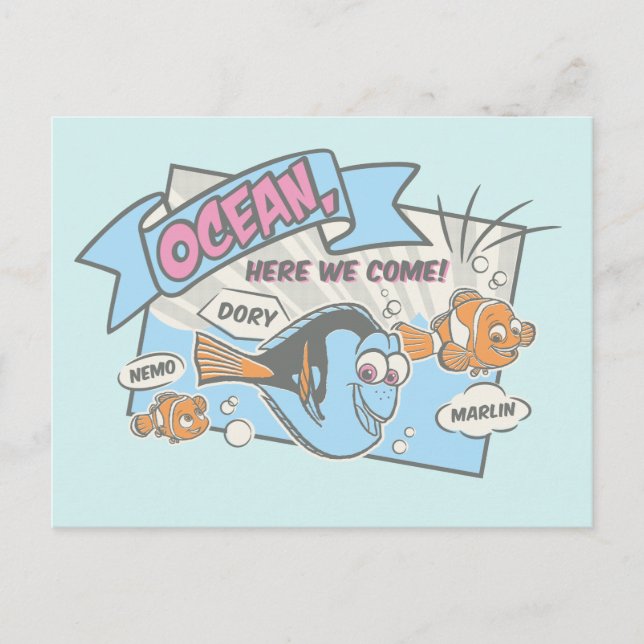 Carte Postale Nemo, Dory & Marlin | Océan Nous venons (Devant)