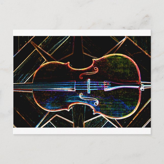 Carte Postale Neon Cello (Devant)