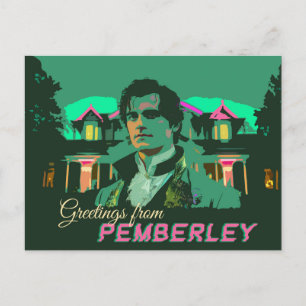 Carte Postale Neon Cyberpunk M. Darcy Salutations de Pemberley