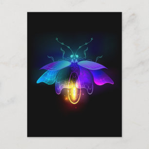 Carte Postale Neon Firefly sur noir