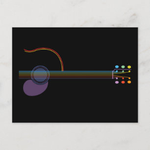 Carte Postale Neon Guitare
