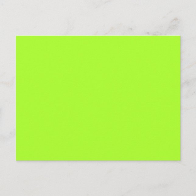 Carte Postale Neon Limeade Jaune Vert Solid Couleur Arrière - pl (Devant)