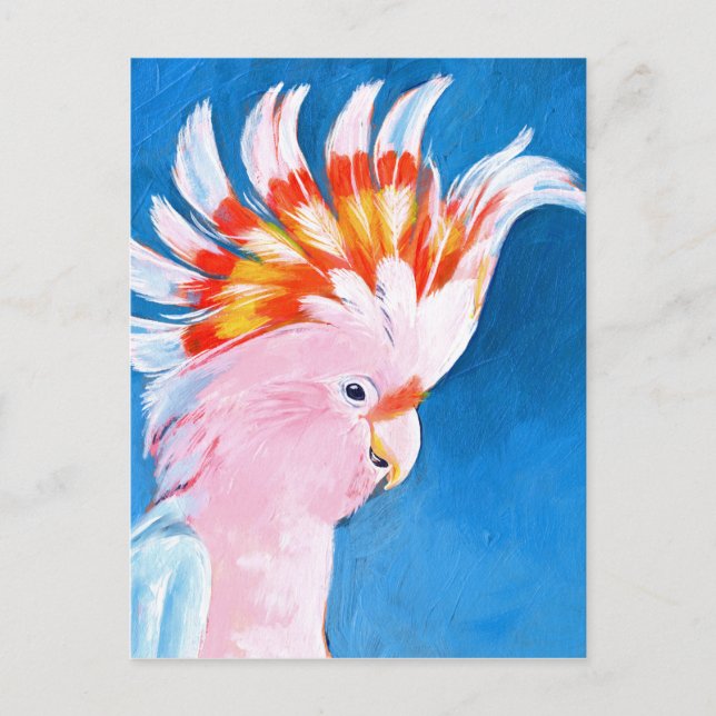 Carte Postale Neon Mohawk - Cockatoo rose (Devant)
