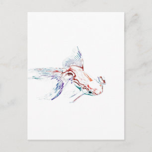 Carte Postale Neon Multicolor Rainbow Fish/Goldfish/Koi