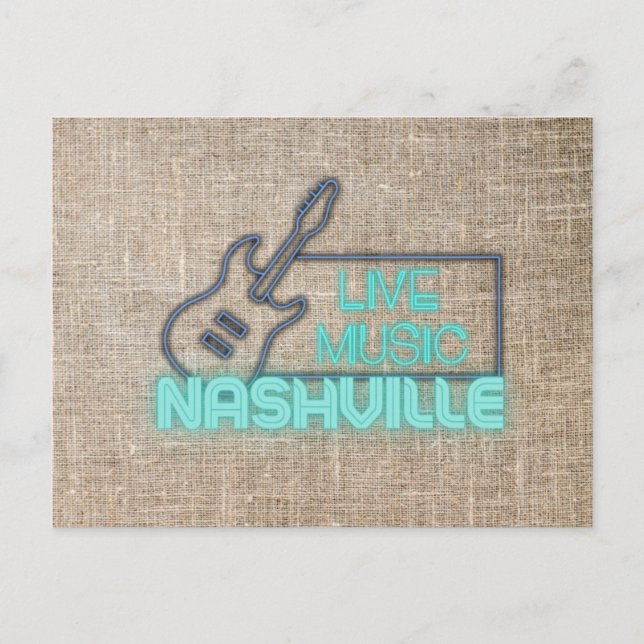 Carte Postale Neon Nashville Live Music Design (Devant)