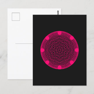 Carte Postale Neon Pink Mandala - Personnalisable