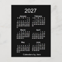 Neon White 6 mois Mini Calendrier 2027 par Janz