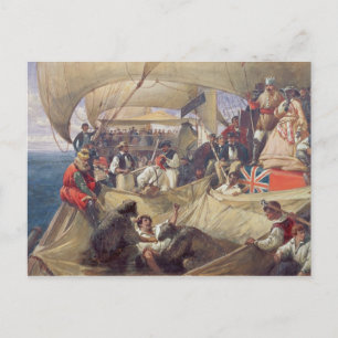 Carte Postale Neptune à bord du "Newcastle" traversant