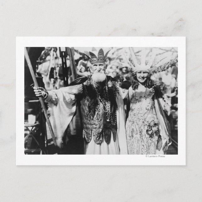 Carte Postale Neptune et Miss America sur la photo du Carnaval (Devant)