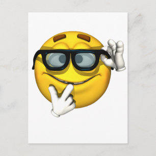 Carte Postale Nerd visage jaune