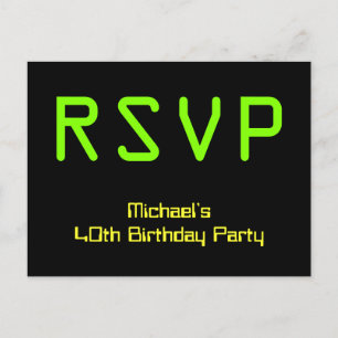 Carte Postale Nerdy, Digital Style & Techie "RSVP"