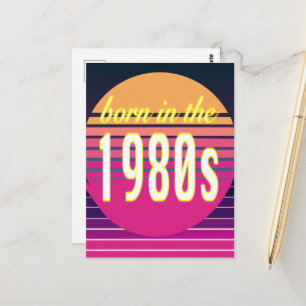 Carte Postale Nés dans les années 80, Millennials, Gen X, Année 