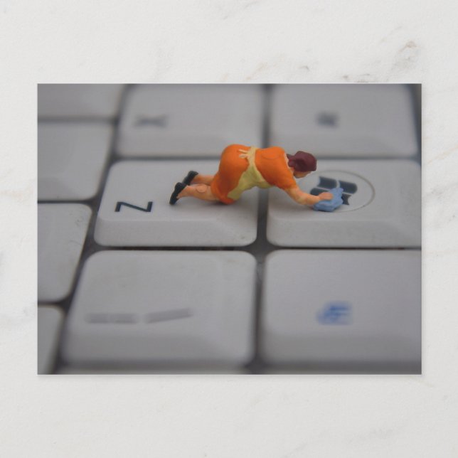 Carte Postale Nettoyage de Windows (Devant)
