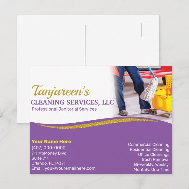 Carte Postale Nettoyage professionnel/entretien ménager (Devant / Derrière)