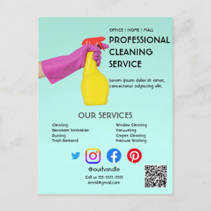 Carte Postale nettoyage vert poster photo avec tabs déchirants V