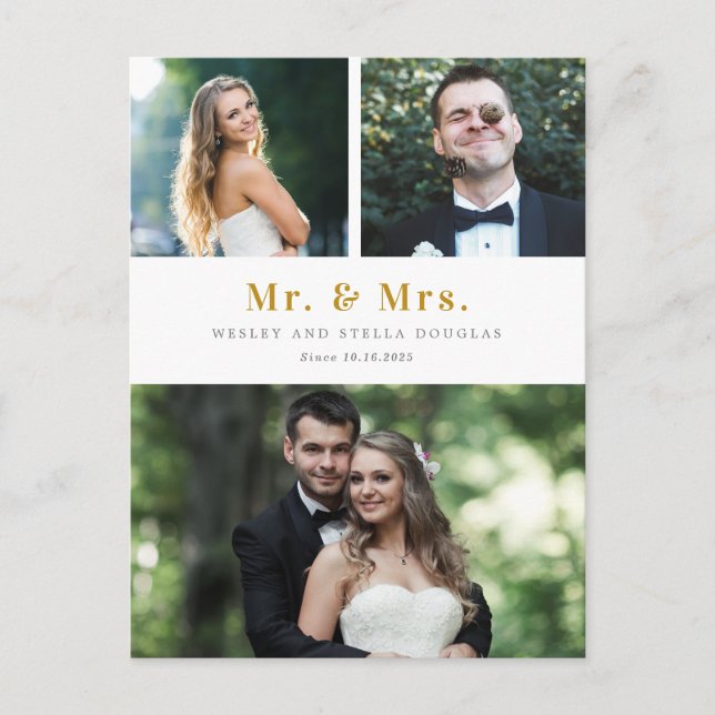 Carte Postale Nettoyer le Faire-part de Mariage couleur modifiab (Devant)