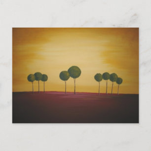 Carte Postale Neuf arbres au coucher du soleil