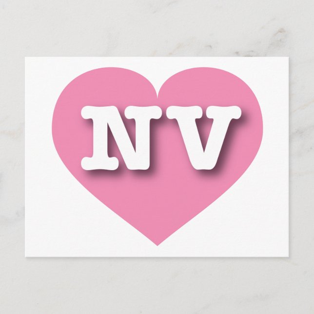 Carte Postale Nevada Coeur rose - J'aime NV (Devant)