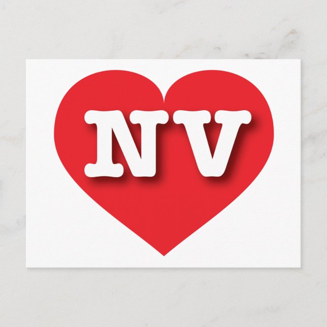 Carte Postale Nevada Red Heart - J'aime NV (Devant)