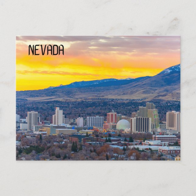 Carte postale Nevada Sunset Over Mountains (Devant)