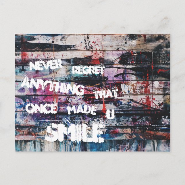 Carte Postale Never récet anything (Devant)