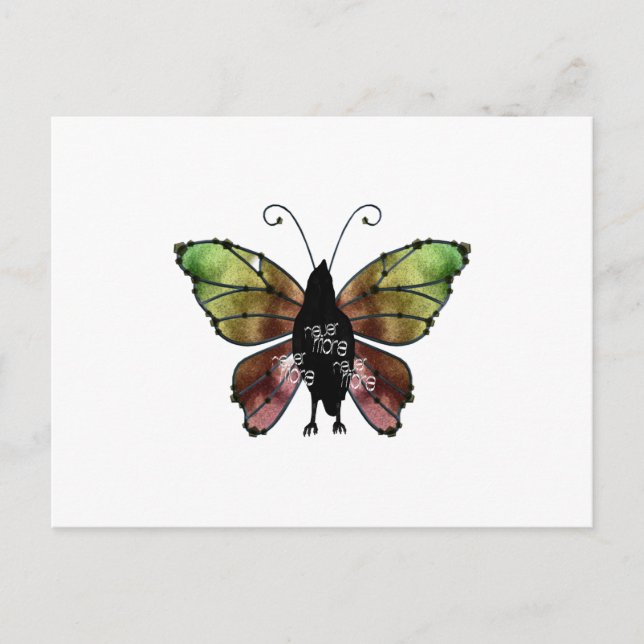 Carte Postale Nevermore x3 Butterfly Raven (Devant)