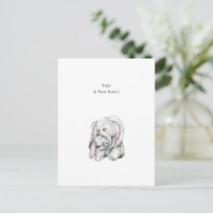 Carte Postale New Baby Quote With Elephant Illustration