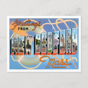 Carte Postale New Bedford, Massachusetts Vintages grandes lettre