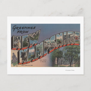 Carte Postale New Hampshire (Capitale d'Etat/Fleur)