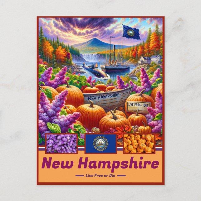 Carte Postale New Hampshire Charme Merveilles Pittoresques (Devant)