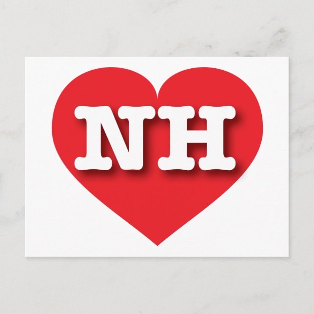 Carte Postale New Hampshire Red Heart - J'aime NH (Devant)